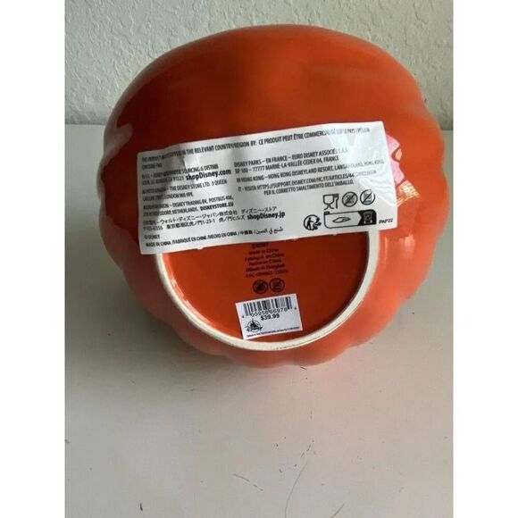 Disney Parks Mickey Mouse Candy Dish Bowl Ceramic Halloween Winking Pumpkin NEW - Picture 9 of 14